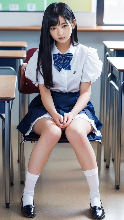 (photorealistic:1.4), best quality, masterpiece, raw 32k photo, (extremely detailed japanese beautiful girl), (extremely detailed eyes:1.2),(baby face), (lolita),(14 years old),(cute face:1.2), ultra-detailed, ultra high res, amazing, BREAK,sitting,
(school uniform:1.5),detailed school girl, (disneyland:1.3), beautiful detailed girl, bangs, cute face, miniskirt,(loafers),(baggysocks),((panties))
