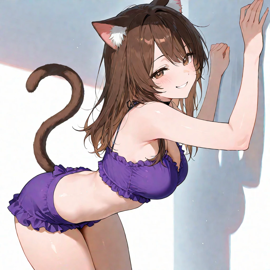 masterpiece, high quality, best quality, high resolution, 4k, high definition, beautiful lighting,highly detailed face, well drawn hands, well drawn legs,well drawn feet,well drawn eyes,1girl, iroha, short hair, brown hair, hair between eyes,squatting, spreading legs, devilish smile, medium breasts, medium ass, pink bra, pink fishnet panties,closed mouth, from front, cat ears on head, meow pose,((((well drawn eyes))),on all fours,<lora:Isshiki_Iroha-01:1>