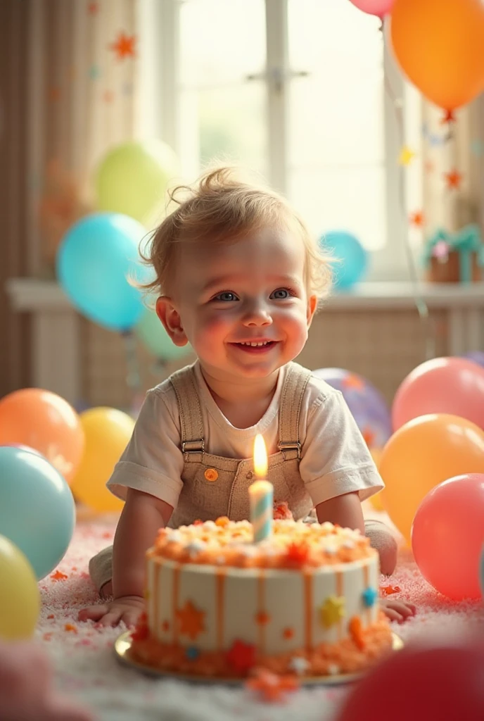 Child celebrating 9 months birthday 