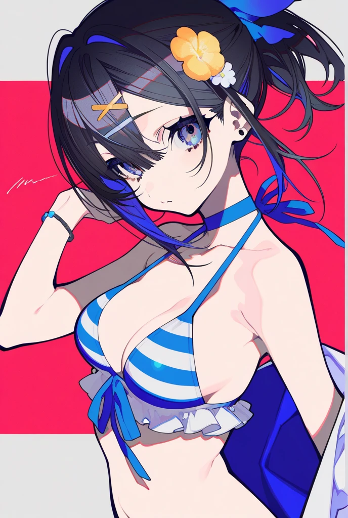 Bare shoulders with full breasts star shaped pupil Ai Hoshino