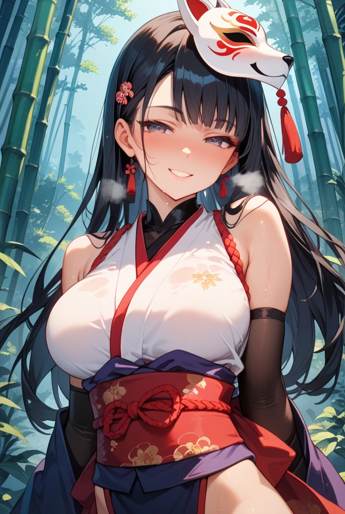 Beautiful Chinese girl,Wearing Hanfu,(transparent),Black long hair,watcher,Upper Body,Sitting on the grass,Lovely,A slight smile on the face,Large bust,Beautiful breasts are long and naturally droopy,Cleavage close-up,(Slim legs:10.0),Peerless Beauty,Wearing Chinese ancient jade hairpin jewelry,Red leg