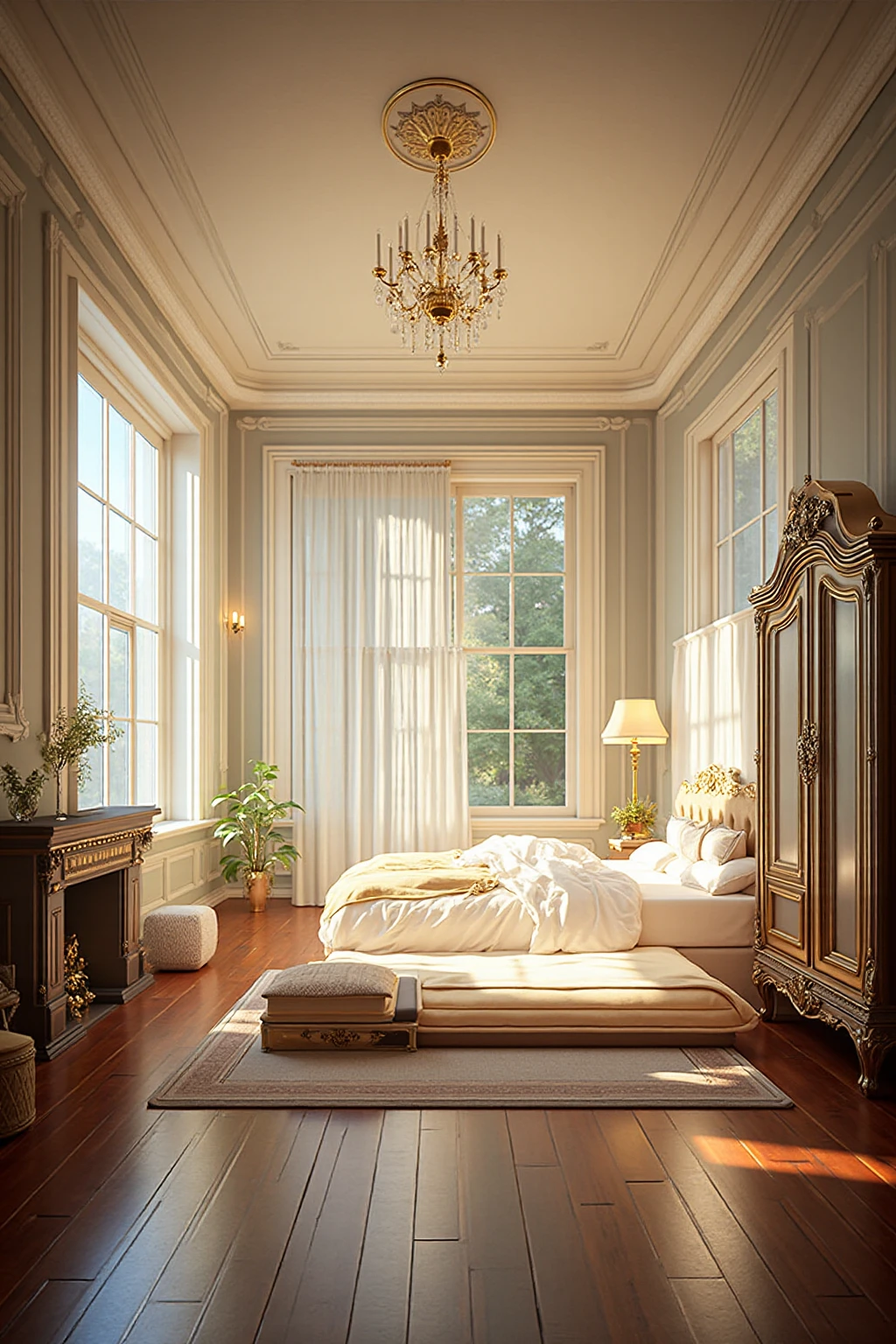 A minimalist bedroom, 1girl, student desk, natural lighting, warm tones, clean lines, simple decor, soft textures, cozy atmosphere, calming mood, delicate details, serene environment, elegant style, gentle color palette, soft lighting, comfortable setting, peaceful ambiance, relaxing vibes, dreamy atmosphere, soothing tones, natural materials, airy space, minimal clutter, refined aesthetic, calming presence, harmonious design, tranquil mood, understated elegance