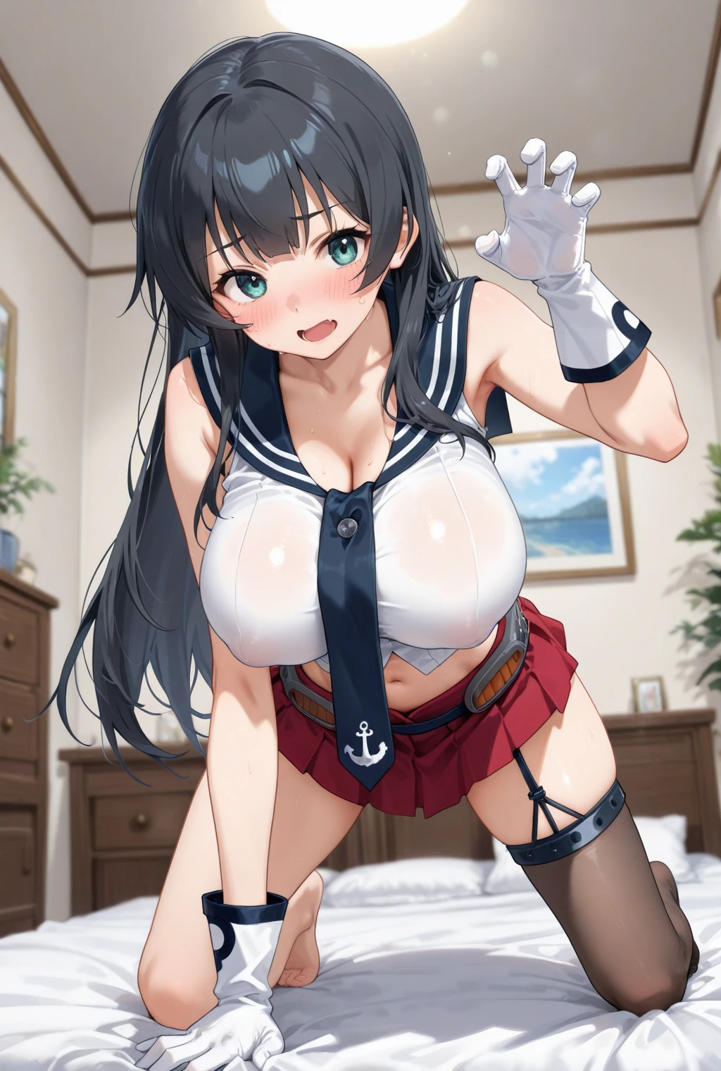 Highest quality、Highest quality、Huge super 、Cleavage、A fawning expression、high school girl、Armpit、pregnancy、vagina、Thighs、Knee socks、Armpit見せ、両Armpit見せ、Close-up、train、Armpitチラ、Absolute area、seat