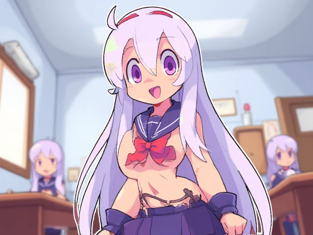 1girl, landidzu, masterclass,best quality, illustration, full_body, 31tanDefault, ckundies, , bow, bowtie, hair_bow, juliet_sleeves, lolita_fashion, long_sleeves, 12-years old girl, purple_bow, paients, sports_bra_with_flat_chest, flat_chset, flatty_breast, sbrooch, numbered, purple_bowtie, smile,blunt_bangs,hime_cut, indoor, on_bed, NSFW, sexy,
