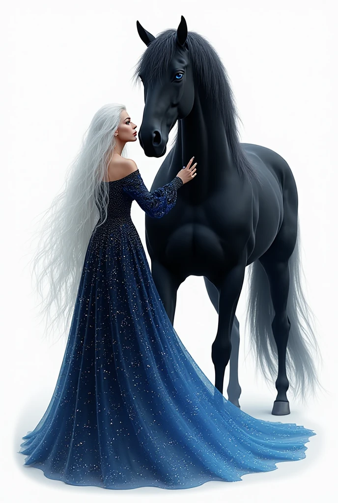 {-erro_de_anatomia:1.0} There is a white unicorn girl, blue mane and long mane, white unicorn, unicorn, unicorn horns, A unicorn, celestia, Nine stories, blue unicorn, soft dreamy, cinematic light《fangs》Unicorn in, mythological creatures, a mythical creature, Pokémon illustration, unicorns, a glaceon princess, white dress, opal eyes. Auroracore, ghostly iridescent, image good for rendering, sitting on the water. unicorn girl, full body, holding a crystal unicorn