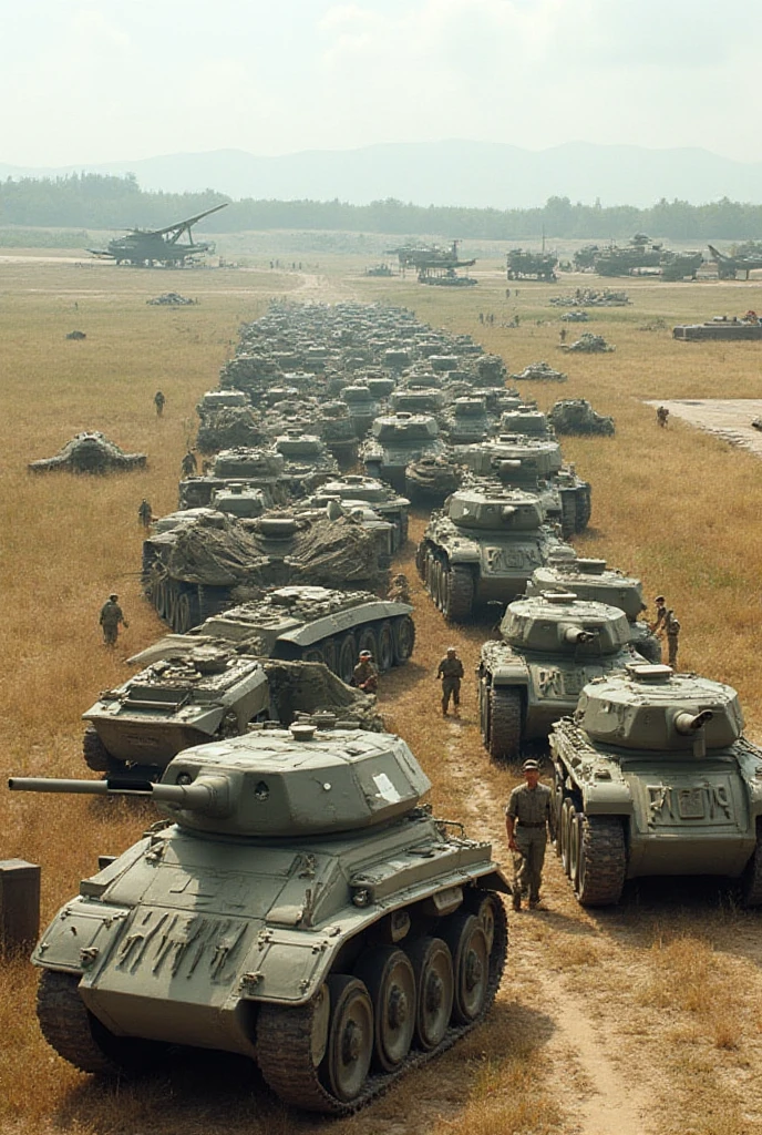 group of tanks on a field, in formation, diesel smoke and dust,
frflytnk,
<lora:Sherman_Firefly_Tank_SDXL:0.7>