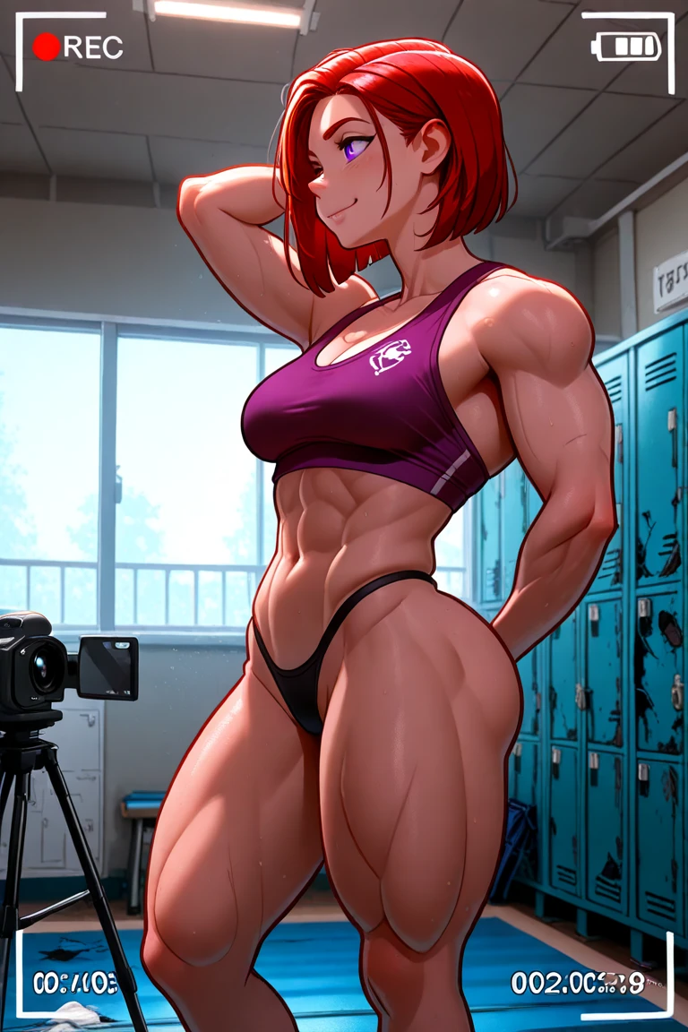 (((1 girl))), Kana Arima, bob cut, (red eyes: 1.5), red hair, short hair, BREAK beret, (Wearing a very sexy and short bikini), hat, (muscular belly), wide hips, slim waist, (((posing sexy))), wearing black high heel shoes, (((standing)) ), {{{full body photo}}}, bad mood, BREAK looking at viewer , Home Break-in, Classroom, Interval (Masterpiece: 1.2), Best Quality, Highest Resolution, Unity 8k Wallpaper, (illustration: 0.8), (Beautiful Detailed Eyes: 1, 6), extremely detailed face, perfect lighting, extremely detailed CG, (perfect handright red nails, perfect anatomy),