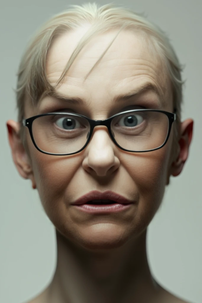 photo of a skinny very old wrinkly-faced faced mature blonde messy long hair thrown into a messy bun ponytail. She wears: (turtleneck soft high ribbed dark green super tight sweater:1.1),   pose, high tight ribbed neck,  smile, perfect fake tits,  eager granny, teasing sexy old lady, mouth retractor gag