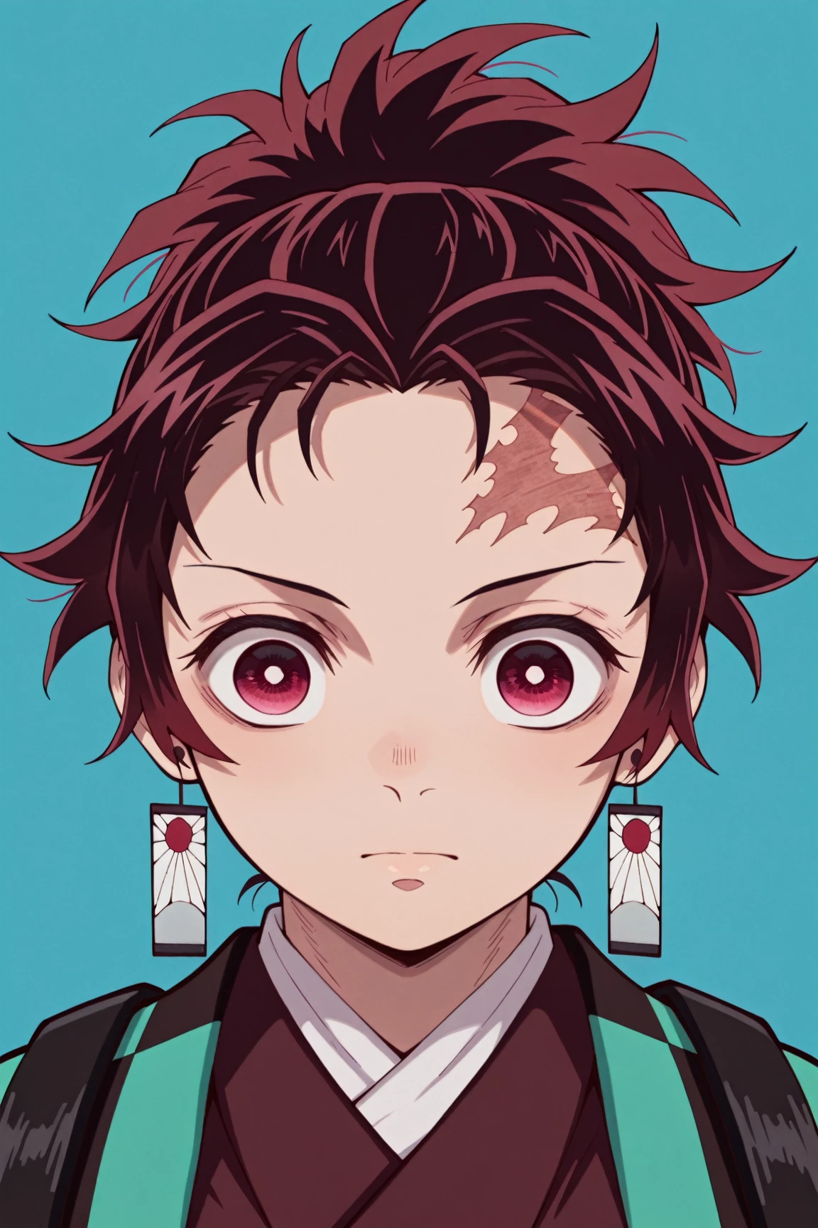 masterpiece, best quality, high quality, 1boy, solo, male focus, looking at viewer, upper body, <lora:kamado_tanjirou:0.70>, kamado_tanjirou,