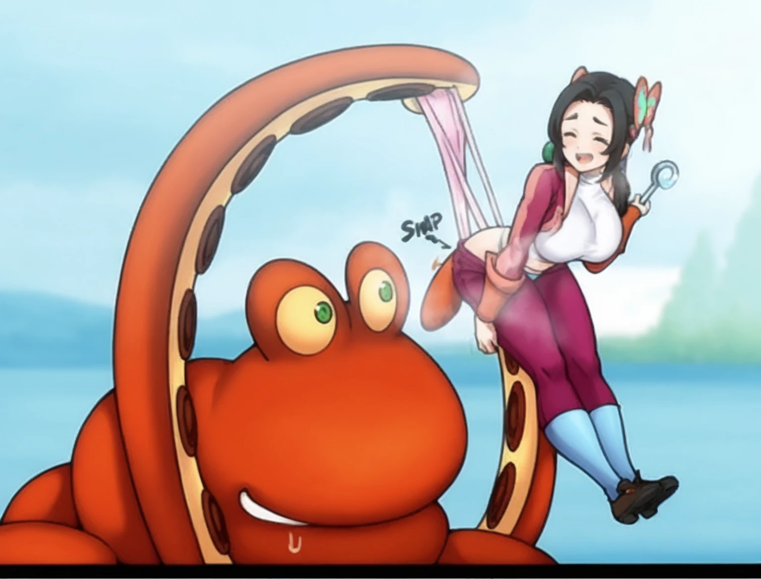 score_9, score_8_up, score_7_up, score_6_up, score_5_up, score_4_up, Lickitung wrapping their berobero around takagi-san, karakai_jouzu_no_takagi-san, brown_hair, brown_eyes, berobero, tongacle, nudity, 1girl, licking, restrained, show accurate, hopeful, sharp, heart background, saliva, saliva trail, wide shot, <lora:epoch-000012:1>,