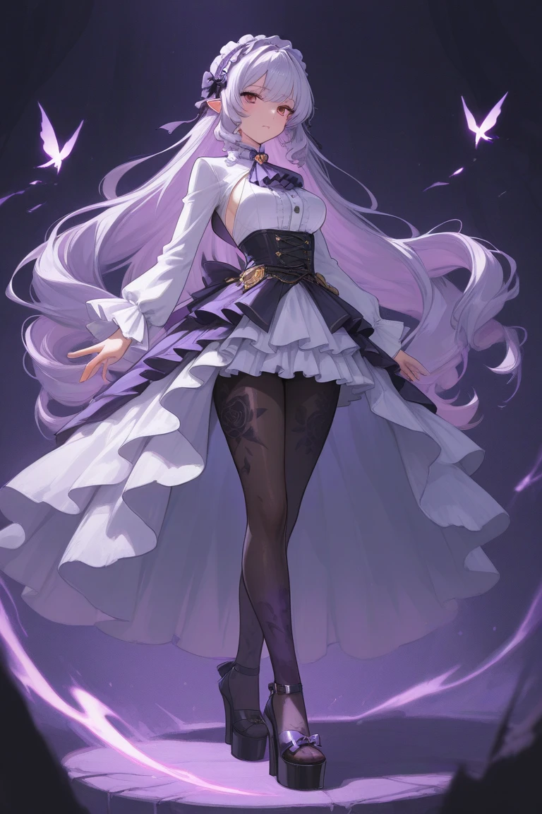 (masterpiece:1.2, best quality), (finely detailed beautiful eyes: 1.2), (extremely detailed CG unity 8k wallpaper, masterpiece, best quality, ultra-detailed, best shadow), (detailed background), (beautiful detailed face, beautiful detailed eyes), High contrast, (best illumination, an extremely delicate and beautiful),1girl,((colourful paint splashes on  background, dulux,)), dynamic angle,beautiful detailed glow,full body, cowboy shot, white hair, purple eyes,