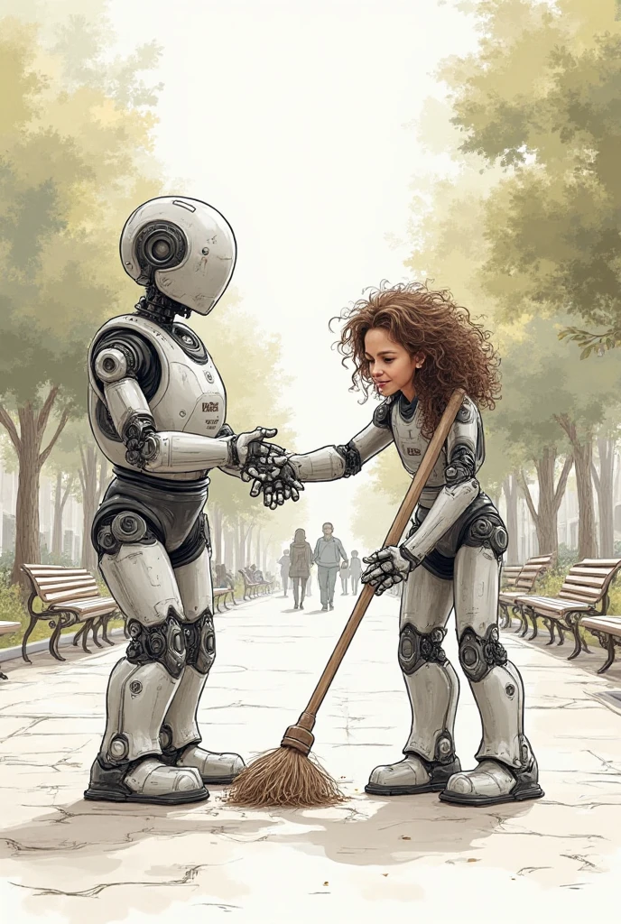 robot in love <lora:vntg-line-art-v2:1> vntg, line-art