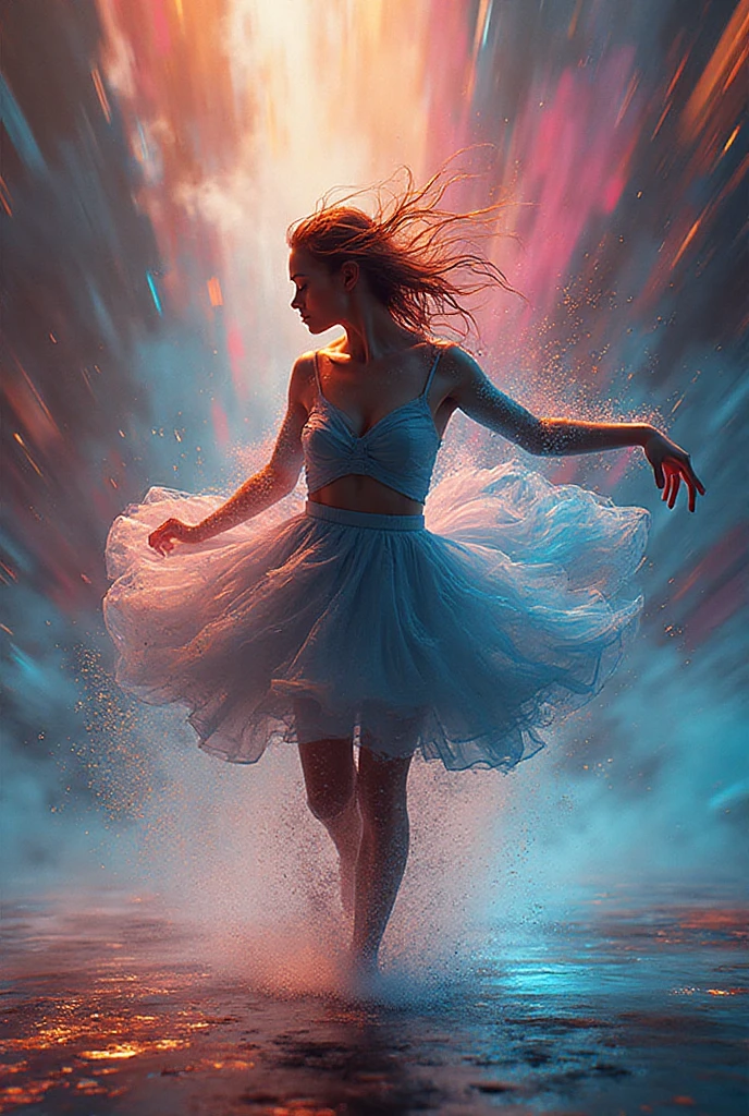 Motion Blur, action-lines, by lois van baarle, best quality, masterpiece, very aesthetic, perfect composition, dance pose, intricate details, ultra-detailed