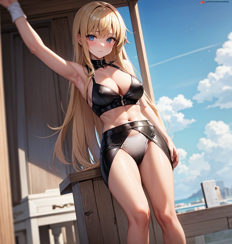 blonde hair,busty,female,female focus,female only,hourglass figure,long hair,see-through,see-through clothing,wide hips