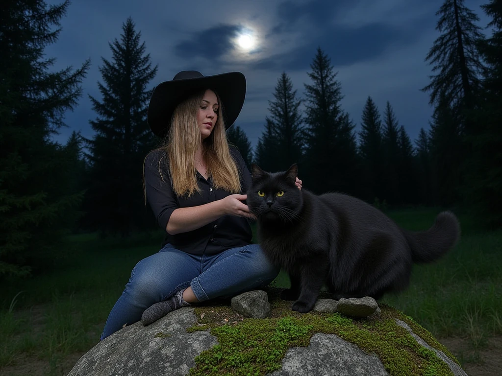 Black cat brings a lay witch a dead mouse it caught as a present 