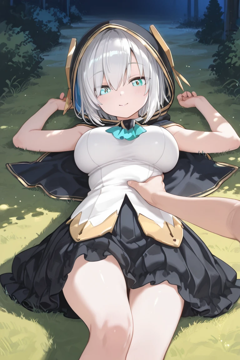 (masterpiece, highest quality, Highly detailed illustration, 8K Ultra HD), Freezing, Green Eyes, Fairy, Pointed Ears, Gray Hair, hair ornaments, Earrings, skirt, Thighs, View Viewer, Have a magic wand, Dynamic pose, Big Tits Smile, legs,large breasts,nipples,pussy,anal,smiling,female , Ample breasts ((nude)) ,spread legs,sleeping,lying down,nipples,pussy,from below,female