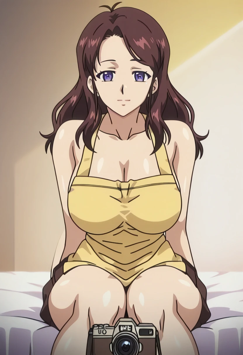 Highly detailed CG Unity 8k wallpaper, One Girl, Kanaf, Smiling, looking at the viewer, naked、Beautiful nipples、Huge breasts、Large breasts、Cleavage、Belly button、Thighs、Pussy、Inside the room、Sit on the bed、Spread your legs、