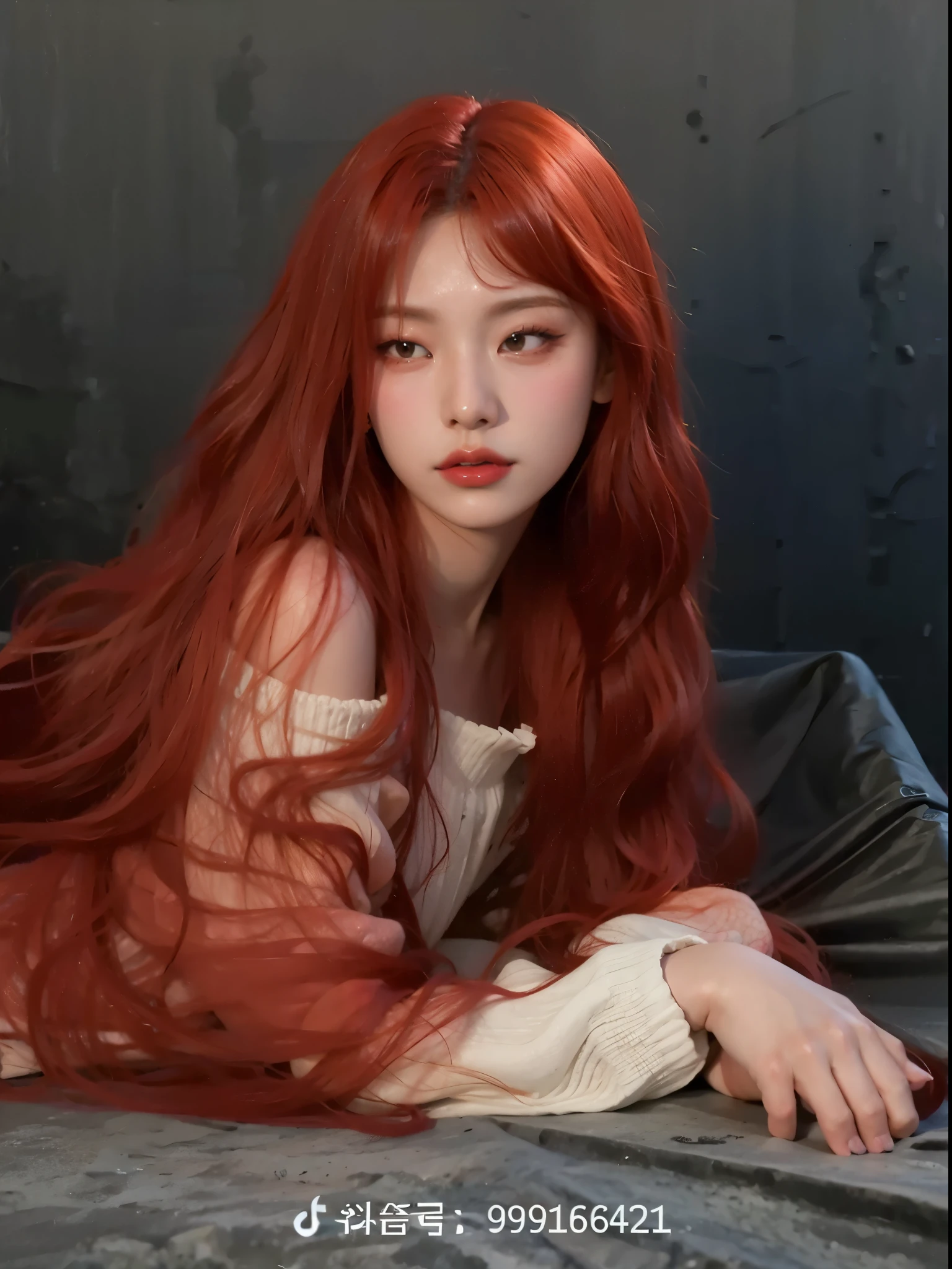  Korean with long red hair 