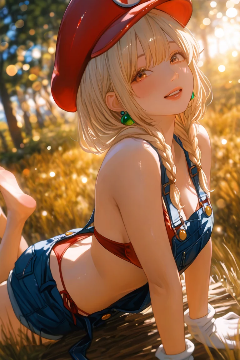(masterpiece, best quality), 1girl, Pumpkin orange Short Brushed Up Hair with Tapered Sides, Size F breasts, <lora:fishing net_20240225015113:0.8> fishing net , bra, 1 girl, nude, upper body