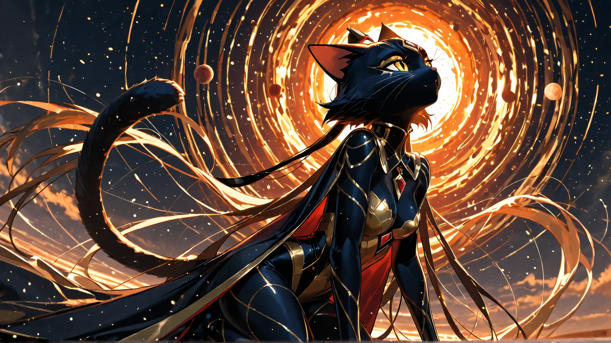 Planet of the Cats , Cats have conquered the world. All humans worship cats. There is no one left in this world who would dare to oppose cats , Cats reign supreme over all living creatures , 
break , 
( ambient occlusion:0.9 ) , masterpiece , best quality , ultra-detailed , high resolution , extremely detailed CG , unity 8k wallpaper , super detailed skin , perfect anatomy , detailed beautiful face , detailed beautiful eyes , highres , chiaroscuro , highly detailed background , elaborately designed clothes , dramatic lighting , dramatic angle , light particles , ARW , 