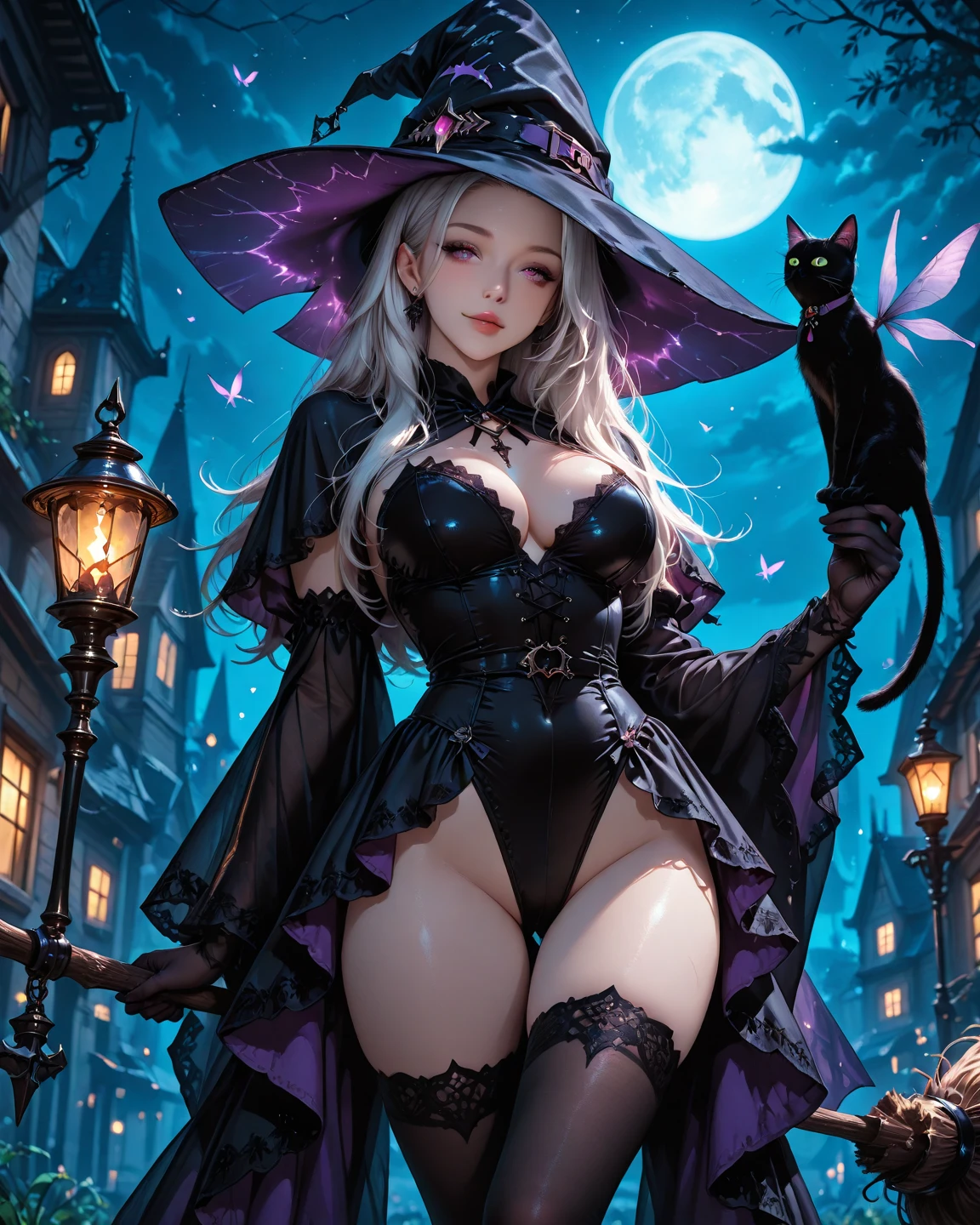 (((beautiful female body))),(((trixie as a sweet charming hot seductive horny model :1.0))), (((very long two color blue white hair))) ,(((night with big moon))),(((erotic sexy lay on side next to river ))),(((((wow))))),(((soaked wet))),(((jungle in background))),(((lewd and erotic posing))), (((happy wicked smile))) ,(((wear light blue sheer fluffy lace transparent see through very short bra))) , (((((upskirt view))))),((((( vagina is visible))))) , (((blue lace witch hat))),breasts are visible , (((wear high heels))) , (((full body))),golden bracelets , (((perfect breasts))) , lush breasts , Bulky Breasts , voluminous breasts ,(((peeping the viewer))),(((bare belly))),(((close upskirt view))),(((sharp focus)))