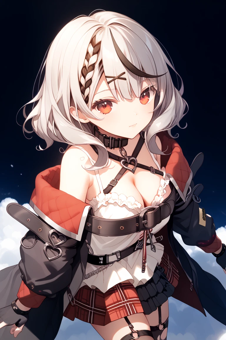 (Snowfield),ludmilla, fur hat, ushanka, scarf, white jacket, fur trim, cleavage, white gloves, dress, garter straps, white thighhighs, aiguillette,squatting,open legs,white panty,masterpiece,Noise Reduction,perfect anatomy,high resolution, ultra-detailed, ultra-detailed face,game cg,dutch angle ,beautiful detailed eyes,visualart,five fingers, perfect hands, perfect lighting, sparkling pupils,