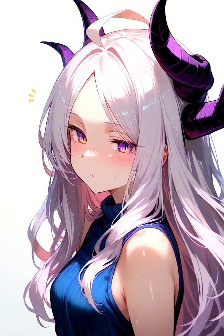 ((((Obra maestra, La mejor calidad, ultrahigh resolution)))), 1girl, standing,), ((long pure pink hair, hair over eye)), long hair cut, shiny skin, ((pink eyes)), glowing_eyes, neon eyes, (ultra detailed eyes:0.7, beautiful and detailed face, detailed eyes:0.9), ((centered)), smirk, facing viewer, ((vibrant background, dark lighting, summer, sunlight)), large chested, looking at viewer, ((half closed eyes)), ((perfect hands)), (((head:1, arms,  in view, elbows, in view))), ((hands behind back)), empty eyes, beautiful lighting, ((outside, outdoors)), defined subject, head tilt, (((gritty)), ((creepy)), ((cool)), ((beautiful)), (((SFW))), horns, hair ornament, petals in the air, moon in the sky, city, mature woman, adult woman, sfw, pink and white dress, night dress,  ears, she is a princess