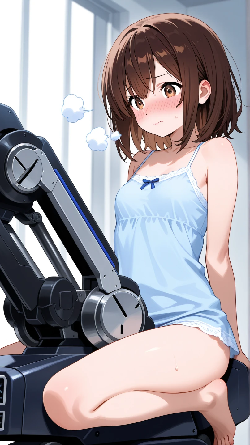 best quality, masterpiece, 1girl, solo, plug gag, open mouth