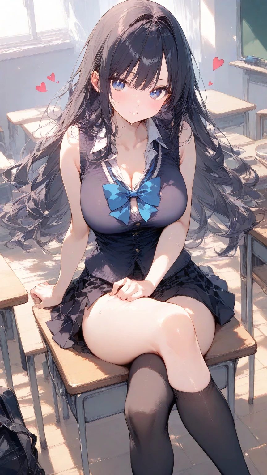 Mai Sakurajima、Black Bunny Girl,(High quality,4K,8K,hight resolution,masutepiece:1.2),Ultra-detailed,Physically-based rendering,Professional,Vivid colors,Portraits,Library,bookshelf,livingroom,Open legs,Beautiful woman,Arched boobs,long straight black hair,Deep Blue Eyes,Gentle,Porcelain Skin,Big breasts,tall,skinny,Raised eyebrows,Heavy breathing,glistning skin,Erect ,