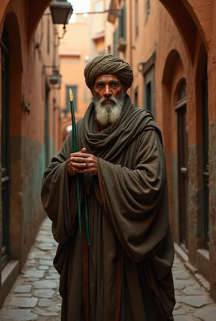 Old Man In A Robe A picture of an old man wearing Moroccan wool robes and wearing a ...