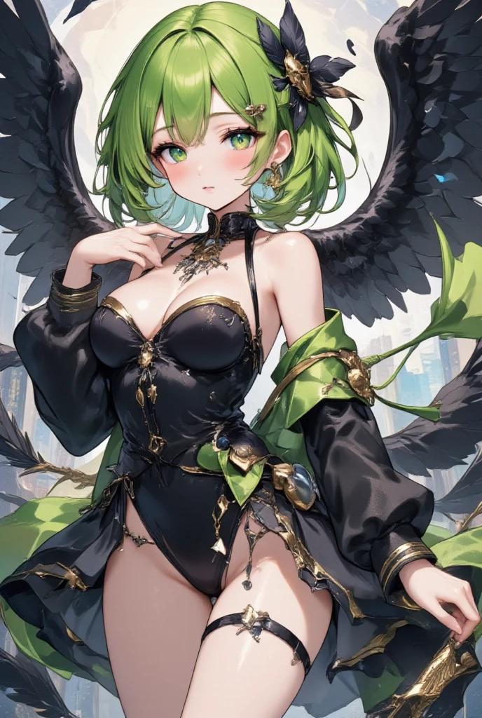 (Masterpiece, high definition, overdetailed), 1 woman mature, feminine, tall, short hair, beautiful, eyes with the smallest details, looking at the viewer, beautiful lingerie, witch hat, brewing a green potion in a cauldron, guweiz, witch