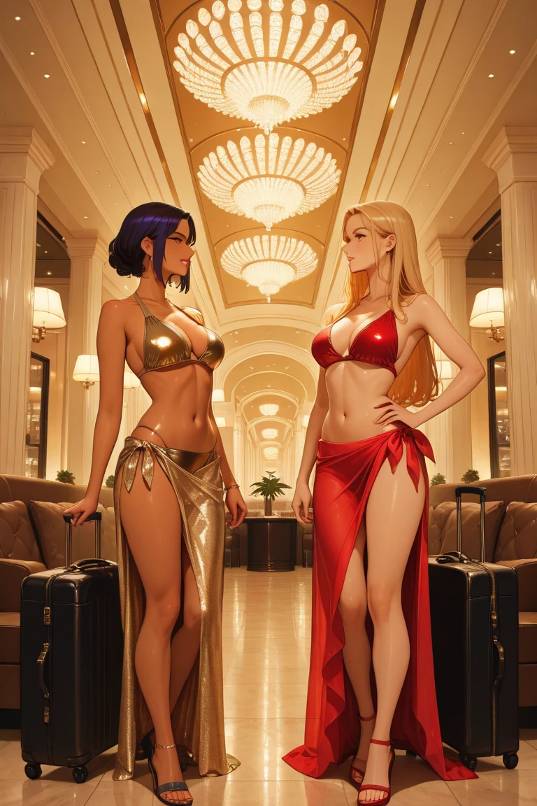 ((aeolian)), 1 ((young)) girl with a beautiful face and green eyes, Princess, full body view, wearing a red dress, very long black hair, fantasy castle landscape, perfect bare feet, bare groin