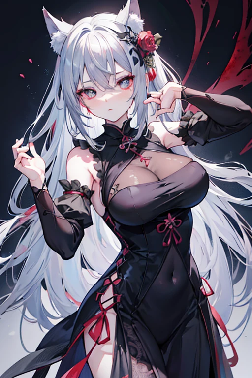 anime character dressed in black and white holding a sword, Bloody Shalltear, I will tear from the overlord, from the video game azur lane, maid outfit, Kantai Collection Style, negro, Azure Lane Style, anime girl dressed as a maid, Cushart Krenz key art feminine, azure lane characters, Cushart Krenz