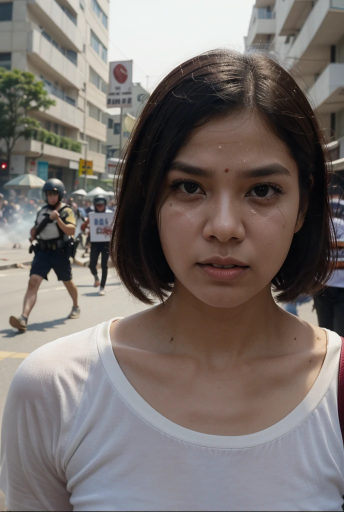 Scared people and others trying to help