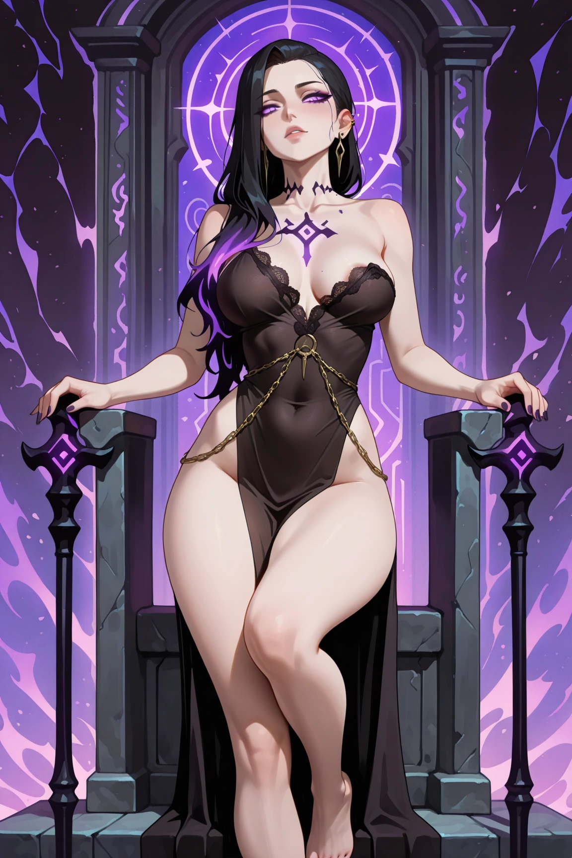 1girl, solo, lust \(fma\), licking lips, large breasts, evil smile, smile, blush, lipstick, fur trim, mature female, gloves, fur-trimmed coat, masterpiece, best quality, highly detailed, a anime girls in long dress with navel cutout posing for a
picture, evil smile, smile, open mouth, (nsfw) not safe for work, revealing dress, beautiful dress center
opening , long dress with bellybutton showing, ecchi anime style, anime girls, ecchi style, ecchi, digital
anime art!!, in anime style, official artwork, visual novel cg, beautiful anime girl, anime style 4 k, exposed
navel, exposed bellybutton, jewelry, earrings, complex detailed background, casino environment, fancy
interior environment, rich interior