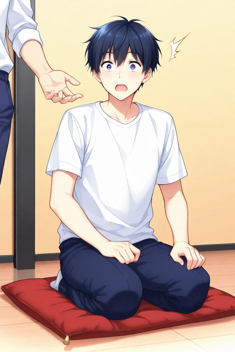 score_9, score_8_up, score_7_up, source_anime, rating_safe, intricate details, anime screencap, , , , , 1boy, solo, male focus, <lora:daisuke_kanbe_pony:0.76>, daisuke_kanbe, black hair, black eyes, short hair, from side, school, day, sunny, one leg up, speaking, talking, vandal costume, <lora:sdxl_lightning_8step_lora:1>
