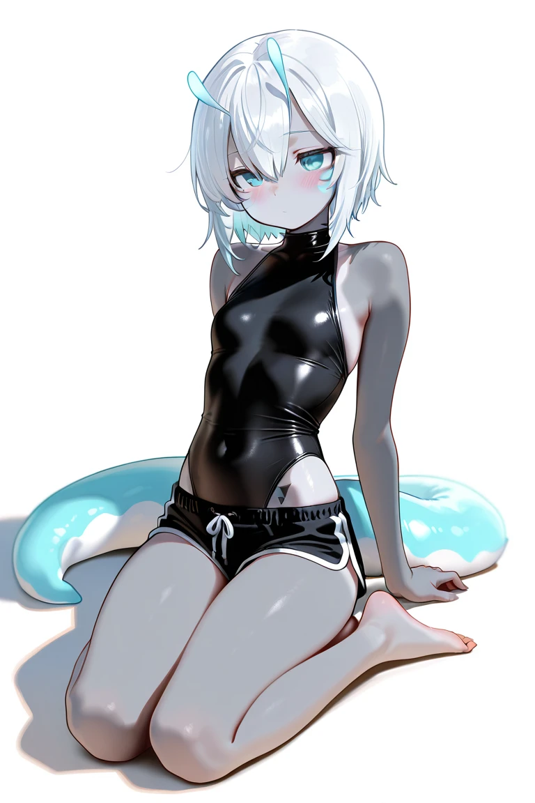 by (mignon:1.2), 2 type b, small breasts, 1girl, solo, black wet swimsuit, white hair, (blindfold:1.2) , one-piece swimsuit, sweat, steam<hypernet:furry_kemono:0.75><lora:2bNierAutomataLora_v2b:0.75>