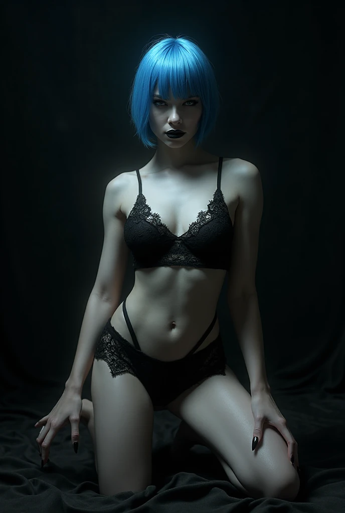 photo of a playful emo female, cinematic lighting, detailed face and eyes, wearing bra and shorts, soft realistic shadows, eye catchlight, depth of field