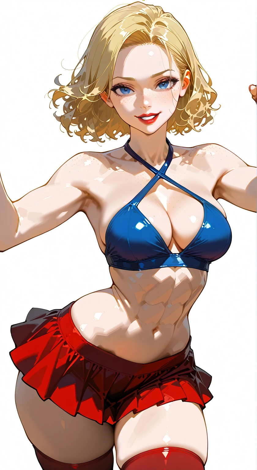 ((最high quality, 8K, masterpiece: 1.3, Ultra HD, high quality, 最high quality, High resolution, realism)) 、25-year-old Caucasian female、Platinum Blonde、blue eyes、long hair、Hair style is up style、smile、slender、A voluptuous, feminine body、I want my head to stay off screen、Wear accessories on your wrist、Wearing red nail polish、I have a peticure、Micro Bikini((micro bikini))wear、smile、pastel green background、Put a wristband on your wrist、Lace choker、background art nouveau、満面のsmile