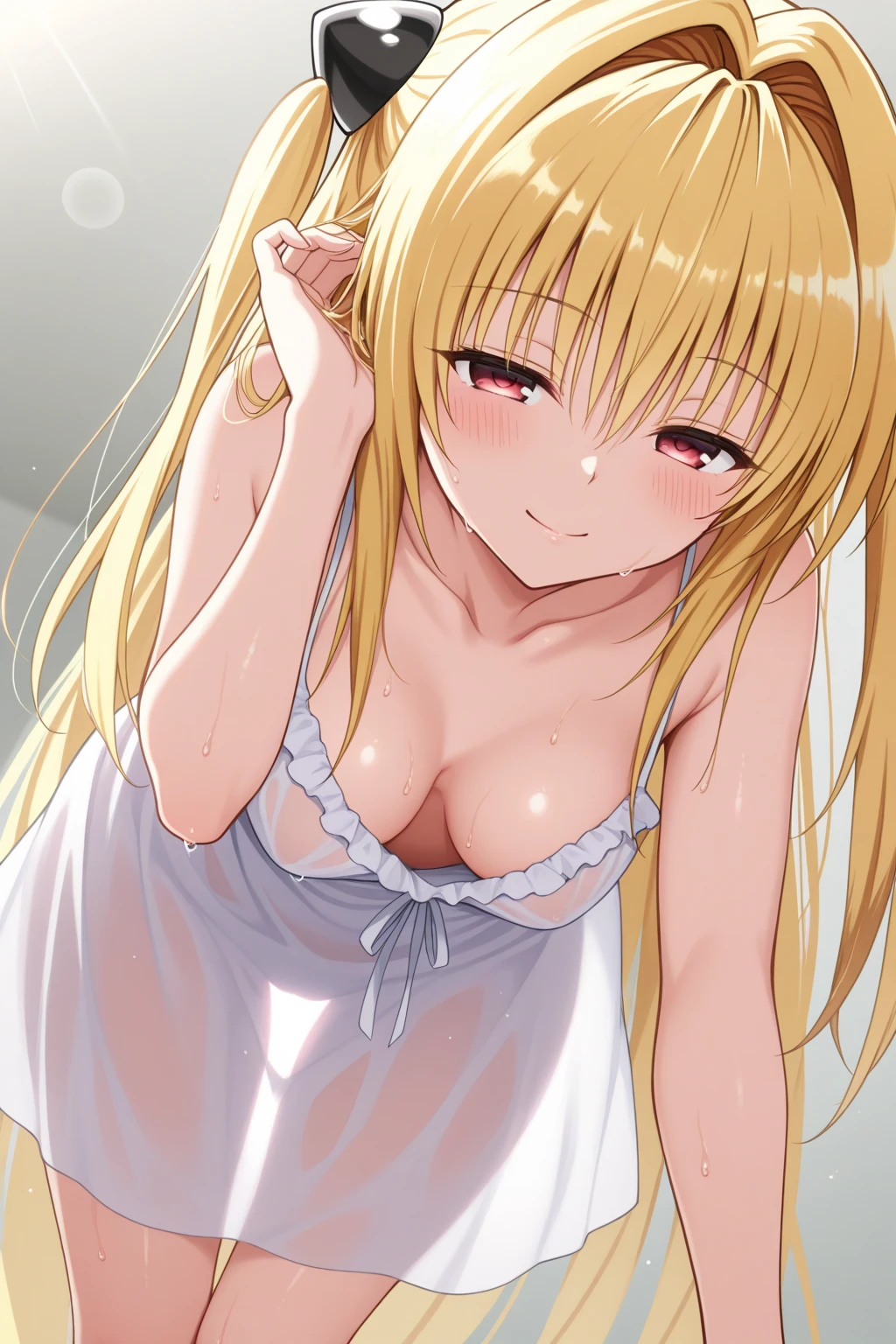 sexy Teddy, Bedroom, from above,sexy garter belt, straddling, sexypose, on the bed, drunken eyes, in heat, glowing skin, wavy mouth, open mouth, smile, through the nipples, (((pussy line))), excessive cum, collar, cumdump, glowing pubic_tattoo, creampie, spread legs, (((excessive cum))), intercourse with a man, boy on top/missionary