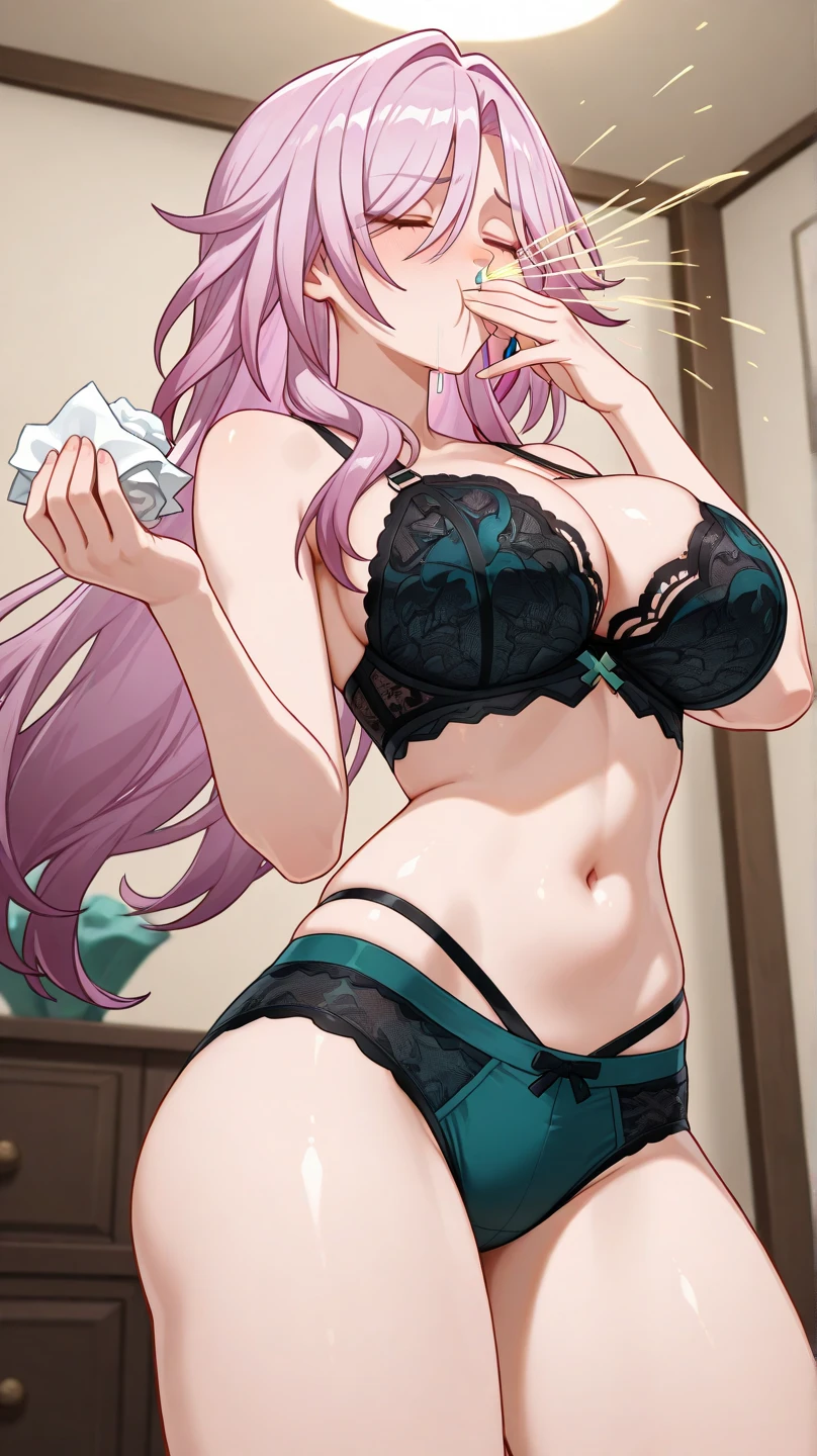 Jibril, (standing straight), blushed, perfect anatomy, detailed eyes, detailed lips, extremely detailed eyes and face, vivid colors, sharp focus, masterpiece:1.2, ultra-detailed, blushed, ((doggystyle)), (solo), sleeveless, fashion.