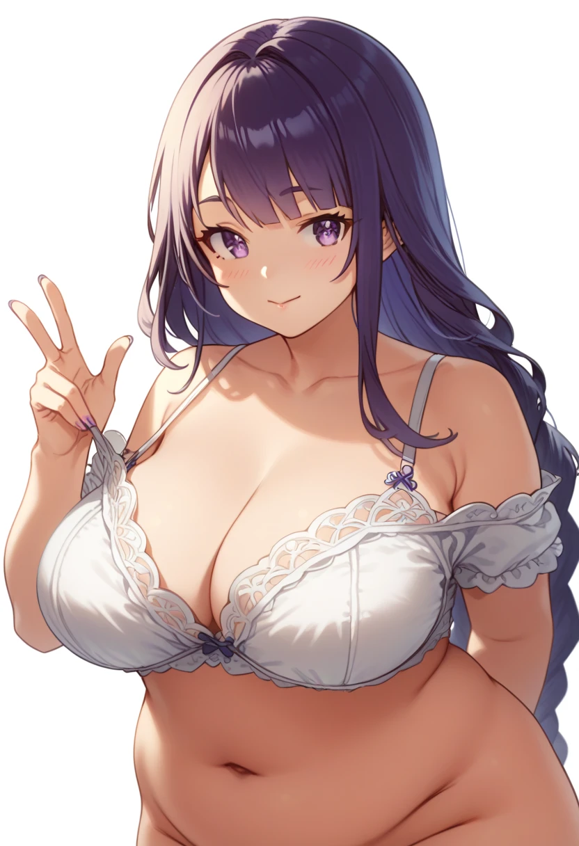 1girl,backless_dress, backless_outfit,bare_shoulders,revealing_clothes,cleavage, dress,halter_dress,evening_dress ,bangs ,blue_hair, breasts, earrings, grey_dress, hair_between_eyes, large_breasts, long_hair, looking_at_viewer, necklace, pink_eyes, side_ponytail, <lora:blushyspicy:1>,blushyspicy , naked , boobs,, leaning forward, <lora:DakotaWhiteHalterDress:1>,armlet,white halter dress