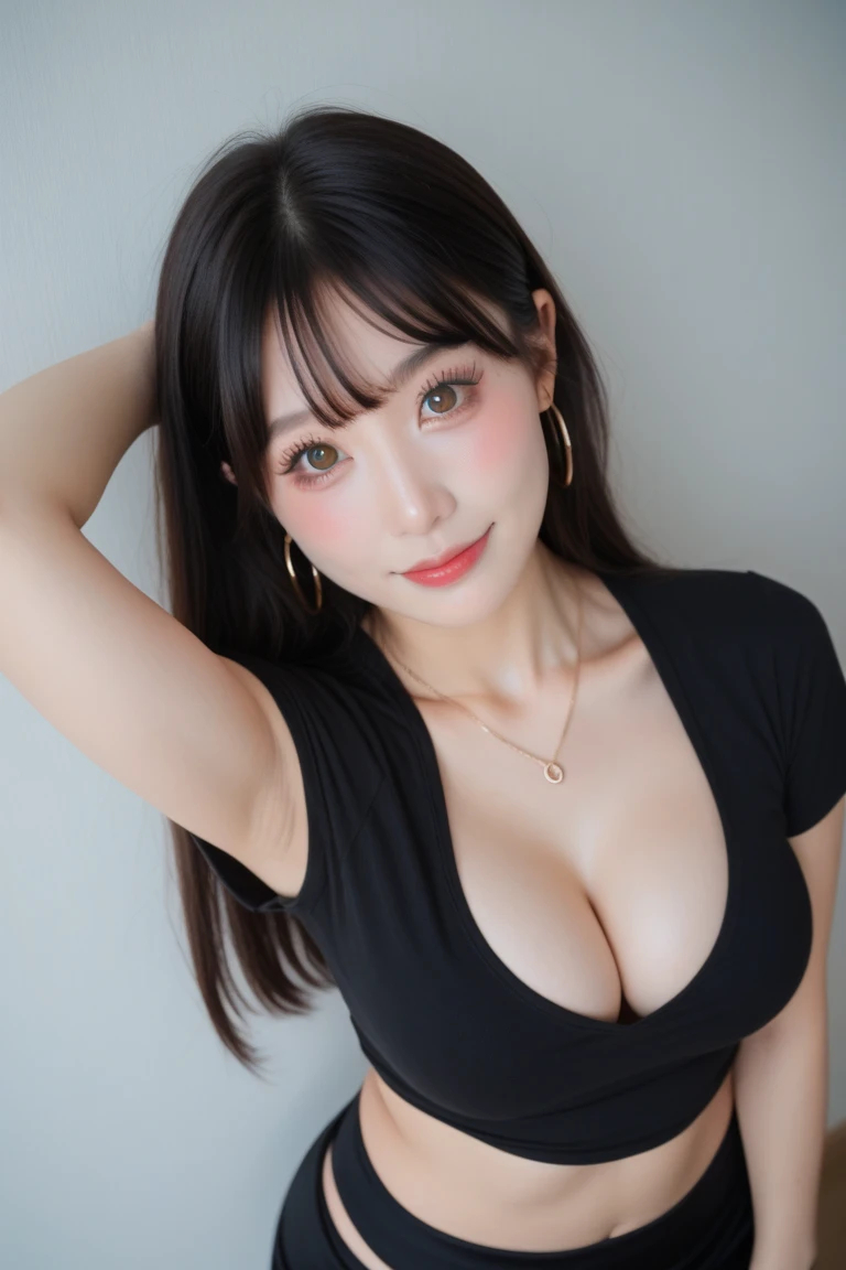 ((8k, RAW Photos, Highest quality, masterpiece), High resolution raw color photos, (Realistic, Photorealism:1.3), (Highest quality), (Best Shadow), (Best illustrations), (One person:1.1), ((Ultra-high resolution, 高画質CG統合8k壁紙, Physically Based Rendering, Cinema Lighting), 18-year-old girl, (Zebra print, Frill tank top, Frilled mini skirt), Beautiful details in the eyes, Light on the face, ((close:1.2)), Particularly strong light, (Upward glance, Grinning smile:1.2), Glowing Skin, (((Black Hair, Semi-long hair:1.2))), (Thick thighs), shy, sexy, (flash:1.2), ((Excellent anatomy:1.2)), ((At the Beach:1.2)), Perfect Face, Cute Face, (High angle shot:1.2), (Showing cleavage), Perfect body, compensate