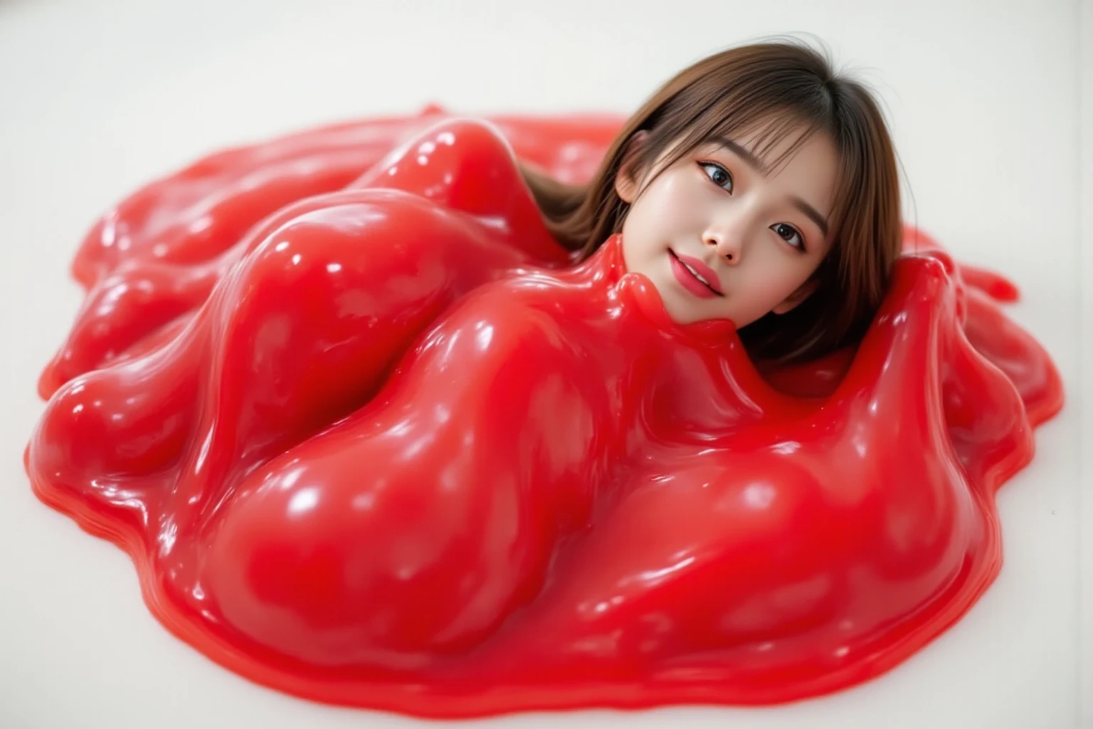 masterpiece, best quality, girl, smile, (tentacles:1.2), sex, detail pussy, dripping cum, (cum on body:1.3), (spread cum:1.1)