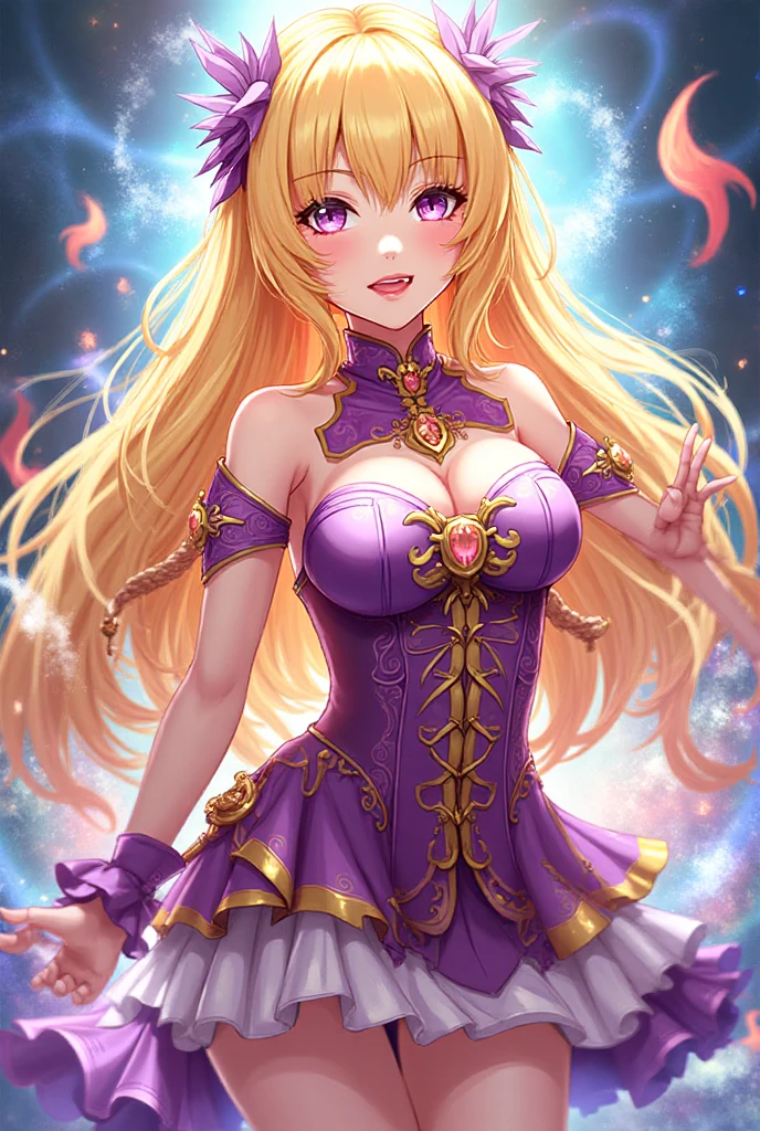 ((top-quality、8K、masterpiece:1.3)),high-level image quality、最high-level image quality、top-quality、hiquality、slenderbody、Beautiful feceボディーライン、(Beautiful fece大人の女性)、Colossal tits、Sexy style、Insist cleavage、Boob emphasis、ultra-detailliert、Beautiful and aesthetic、Beautiful fece、masterpiece、Show off your cleavage)、garterbelts、Beautiful fece女性は, (medium length yellow hair),、Lovely smile, (Warm colors), moist, moist, Reflectors, (masutepiece) 、(Best Quality) (Detailed) , (8K) (Studio Lighting) (Convoluted) , ((Flower arch so magical and dreamy)), opulent, ethereal fairy tale, Rich pastel color palette, Ethereal dreamy theme, dreamy and detailed, The setting of a fairy tale:, (((building with many flowers)))、anime fantasy artwork, anime fantasy illustration, Beautiful feceアートワークのイラスト, Beautiful feceアニメアートwork, elaborate digital art, Convolutedな華やかなアニメCGIスタイル, anime art nouveau cosmic display, Beautiful feceアニメアート, Beautiful feceデジタル芸術作品, Beautiful feceファンタジーアニメ, Detailed anime artwork, Detailed Digital Anime Art, dreamy psychedelic anime、Beautiful fece表現、Beautiful fece乳房、A detailed eye、Clearly eye-catching, beautiful and alluring、Beautiful fece目、Narrow waist、Beautiful fece白い肌、red rip、((Flower decoration all over long hair))、(Sexy sheer underwear)、garterbelts、(Enamel Bondage Costume)