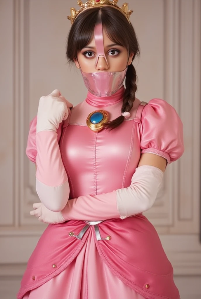 <lora:TAPEvFINAL:1> Tape Bondage, Tape Gag, Tape Bondage, Tape Gag <lora:Addams:0.7> peach, RAW, raw photo, best quality, realistic, realistic lighting, highres, highly detailed, ultra high res, 8k uhd, small breast, slim waist, big hips