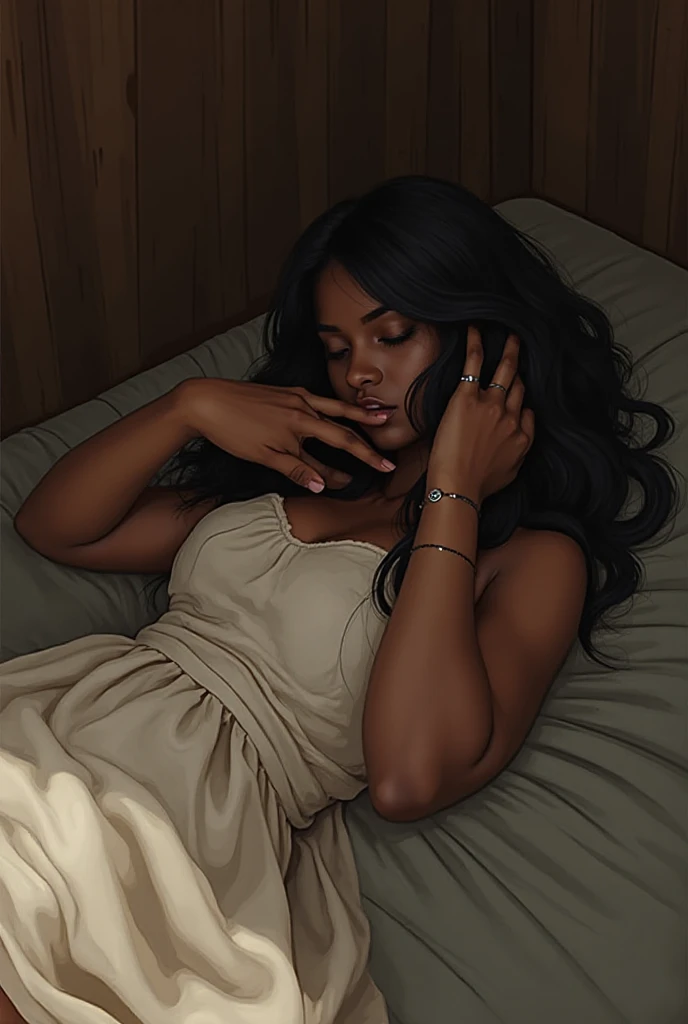 A young African lady fainted on the floor, one side of her face dropped, stroke symptoms. Full body, lying on the floor, different view points (masterpiece best quality:1.2) delicate illustration ultra-detailed, indoor