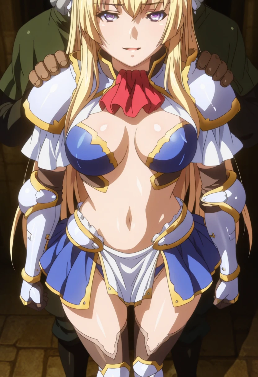 score_9, score_8_up, score_7_up,,BREAK source_anime, from front,,breast front view,standing,,upperbody.,1girl, celes chere, final fantasy.blonde hair, blue eyes, ( micro bikini,green bikini),large breasts,cleavage,pointy breasts,,, white cape, vambraces,bracer, very long hair, bangs, closed mouth,.tundere,,, (best quality),(aesthetic,very aesthetic),masterpiece, highres, (anime screenshot:0.5),contrapost,graceful posture,lean but curvy body, slender waist, round hips, willowy limbs,breast lift