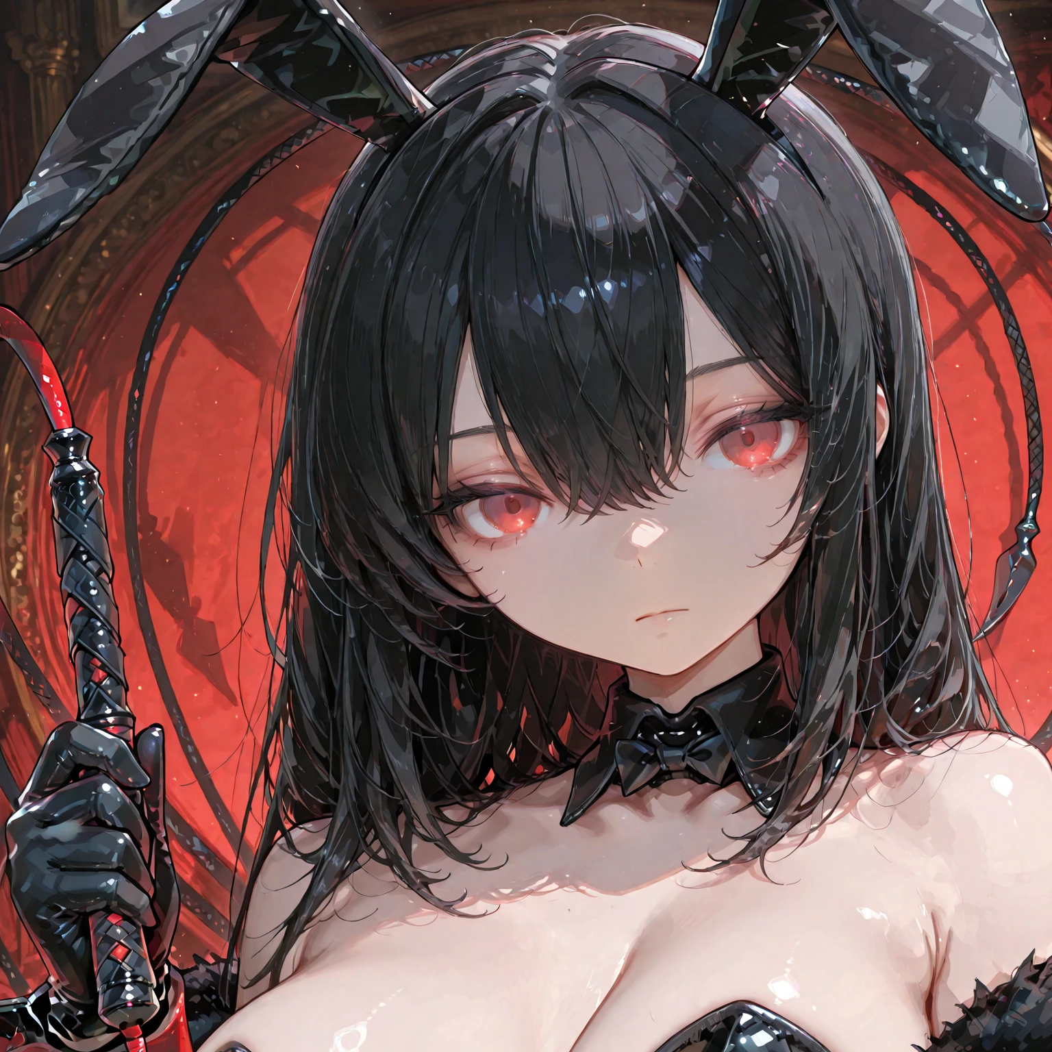 Breasts being sucked by a machine with tentacles in the background