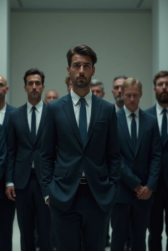 <lora:onOff_v326:1> onoff male, side by side full body photo of a (ww2) male businessman standing in bank, suit and tie, split screen, 2 screens, cloned face, same face, same hairstyle, same person, twins, (well defined face, gentleman:1.3 ), penis, hairy legs, (perspective:1.1), male focus, man, real human skin, navel, navel hair, nipples, pectorals, (style: professional majestic oil painting by Ed Blinkey) , timeless style, middle-aged man, (handsome,sexy,hot mature man),((detailed face and eyes)), 1man, hiqcgbody, hiqcgface, Atey Ghailan, Studio Ghibli, by Jeremy Mann, Greg Manchess, Antonio Moro, trending on ArtStation, trending on CGSociety, Intricate, High Detail, Sharp focus, dramatic, photorealistic painting art by midjourney and greg rutkowski <lora:asianmale_v10:0.4> <lora:peterLikeness10_v10:0.6>